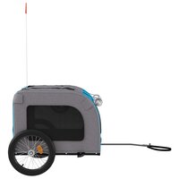 Hondenfietstrailer oxfordstof en ijzer blauw en grijs 6