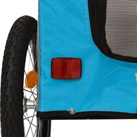 Hondenfietstrailer oxfordstof en ijzer blauw en grijs 9