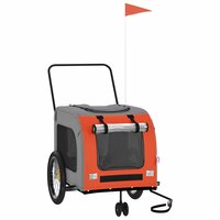 Hondenfietstrailer oxford stof en ijzer oranje en grijs 2