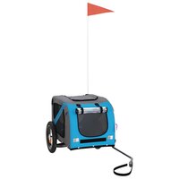 Hondenfietstrailer oxford stof en ijzer blauw en grijs 2