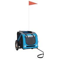 Hondenfietstrailer oxford stof en ijzer blauw en grijs 3