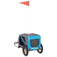 Hondenfietstrailer oxford stof en ijzer blauw en grijs 8