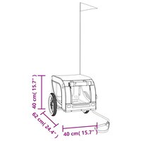 Hondenfietstrailer oxford stof en ijzer rood en zwart 11