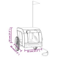 Hondenfietstrailer oxford stof en ijzer grijs en zwart 11