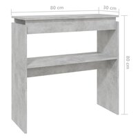 Wandtafel 80x30x80 cm spaanplaat betongrijs 6