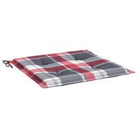 Tuinstoelkussens 4 st 50x50x3 cm oxford stof ruitpatroon rood 3