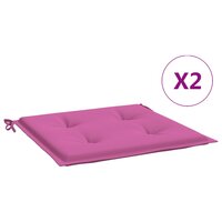 Tuinstoelkussens 2 st 50x50x3 cm stof roze 2