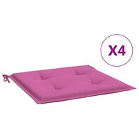 Tuinstoelkussens 4 st 50x50x3 cm stof roze 2
