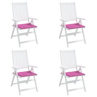 Tuinstoelkussens 4 st 50x50x3 cm stof roze 3