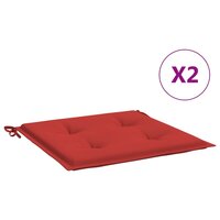 Tuinstoelkussens 2 st 50x50x3 cm stof rood 2