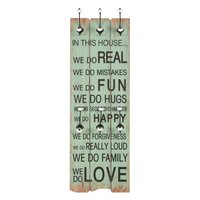 Wandkapstok met 6 haken HAPPY LOVE 120x40 cm 2