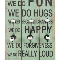 Wandkapstok met 6 haken HAPPY LOVE 120x40 cm 4