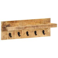 Wandkapstok 60x15x20 cm massief ruw mangohout 8
