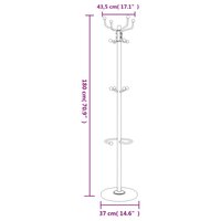 Kapstok met parapluhouder 180 cm gepoedercoat ijzer wit 8