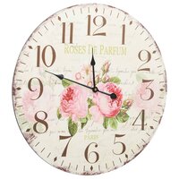 Wandklok vintage stijl 60 cm bloemen 3