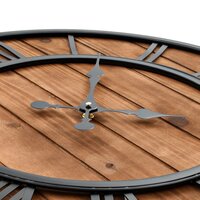 Wandklok vintage-stijl quartz-mechanisme XXL 60 cm hout metaal 4