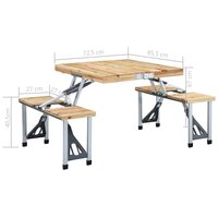 Campingtafel inklapbaar met 4 zitjes staal en aluminium 10