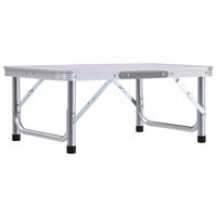 Campingtafel inklapbaar 60x45 cm aluminium wit 2