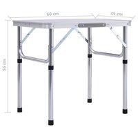 Campingtafel inklapbaar 60x45 cm aluminium wit 8