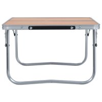 Campingtafel inklapbaar 60x40 cm aluminium bruin 3