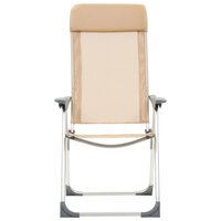 Campingstoelen 2 st inklapbaar aluminium cr&egrave;mewit 4