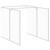 Hondenhok met ren 165x455x181 cm staal lichtgrijs 7