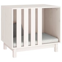 Hondenhok 70x50x62 cm massief grenenhout wit 4