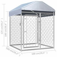 Hondenkennel voor buiten met dak 100x100x125 cm 5