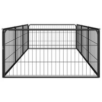 Hondenkennel 8 panelen 100x50 cm gepoedercoat staal zwart 4