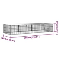 Hondenkennel 8 panelen 100x50 cm gepoedercoat staal zwart 6