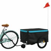 Fietstrailer 30 kg ijzer zwart en blauw 3