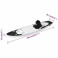 Stand Up Paddleboardset opblaasbaar 360x81x10 cm zwart 12