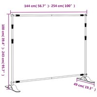 Achtergrondstandaards 2 st 254x243 cm staal zwart 10