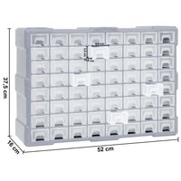 Organiser met 64 lades 52x16x37,5 cm 9