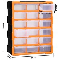 Organiser met 18 medium lades 38x16x47 cm 9