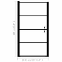 Douchedeur mat 81x195 cm gehard glas zwart 5