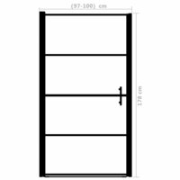 Douchedeur mat 100x178 cm gehard glas zwart 5