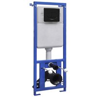 Hangend toilet met verborgen stortbak keramiek zwart 10