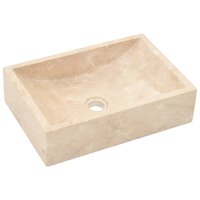 Gootsteen 45x30x12 cm marmer hoogglans cr&egrave;mekleurig 2