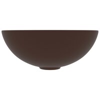 Wastafel rond keramiek donkerbruin 3