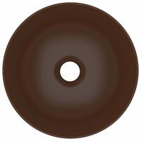 Wastafel rond keramiek donkerbruin 4
