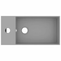 Wastafel met overloop keramiek lichtgrijs 3