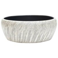 Opzetwasbak rond &Phi;41x14 cm keramiek zwart en grijs 2