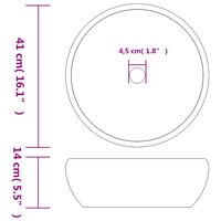 Opzetwasbak rond &Phi;41x14 cm keramiek zwart en grijs 6