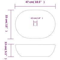 Opzetwasbak ovaal 47x33x13 cm keramiek grijs en blauw 8