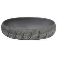 Opzetwasbak ovaal 59x40x15 cm keramiek zwart en grijs 4