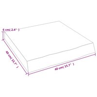 Wastafelblad 40x40x(2-6) cm behandeld massief hout lichtbruin 8