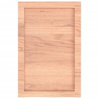 Wastafelblad 40x60x(2-4) cm behandeld massief hout lichtbruin 4