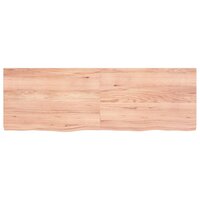 Wastafelblad 120x40x(2-4) cm behandeld massief hout lichtbruin 3