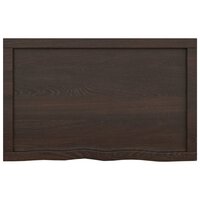 Wastafelblad 80x50x(2-4) cm behandeld massief hout donkerbruin 4